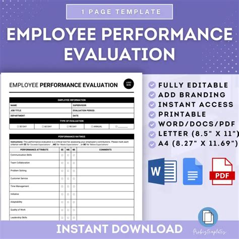 Image result for Employee Performance Evaluation Form Template