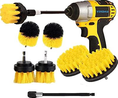 Holikme 8 Piece Drill Brush Attachment Set Scouring Pads Power Scrubber ...