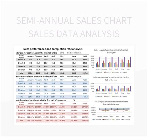 Semi-annual Sales Chart Sales Data Analysis Excel Template And Google ...