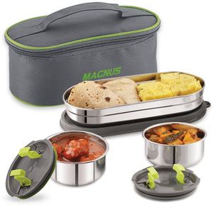 Flipkart.com | Magnus Olive 3 Prime-3 Steam lock Stainless Steel Lunch ...