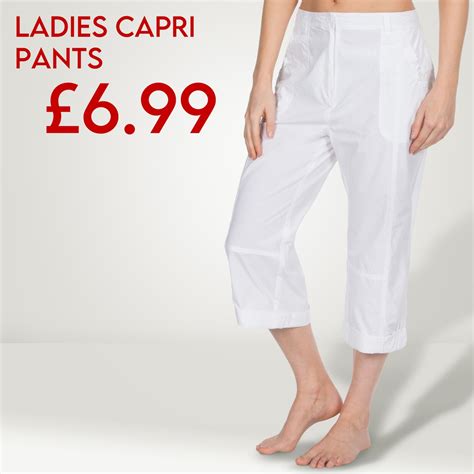 Ladies white capris online