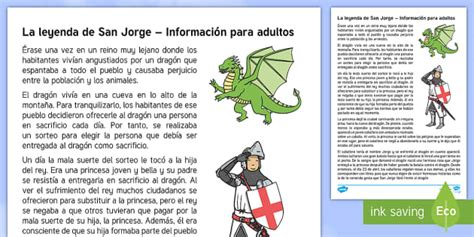 La leyenda de San Jorge y el dragón Hoja informativa