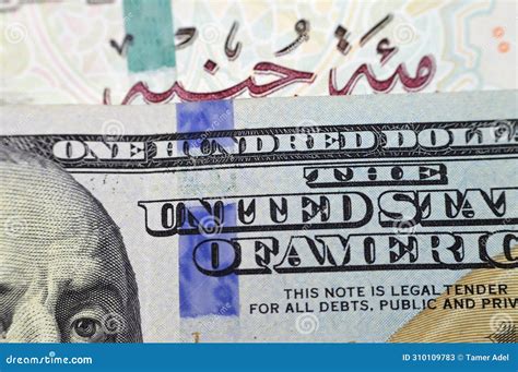 Closeup Egyptian Money Banknotes of 100 EGP LE One Hundred Pounds Bill ...