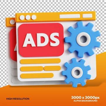 Online advertising amp ads settings 3d cartoon illustration | Premium PSD