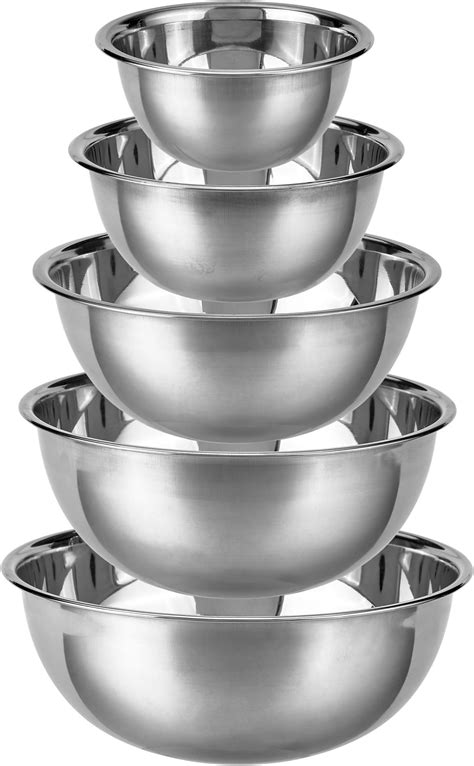 Amazon.com: YGFRSTO Mixing Bowl Set of 5, Stainless Steel Mixing Bowls, Nesting Whisking Bowl ...