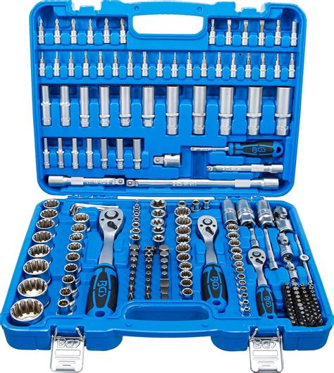 BGS 2247" Gear Lock Socket Set, Silver/Blue, 1/4"inch-3/8"inch-1/2"inch ...