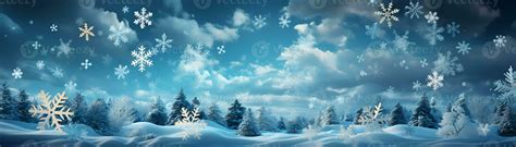 Ai generated snowflake winter banner pattern illustration 31721683 ...