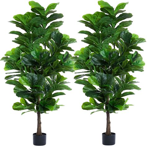 FLOWORLD Fiddle Leaf Fig Tree 6ft Tall Artificial Tree in Pot Fake ...