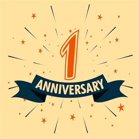 Premium Vector | 1 years anniversary celebration design with number ...