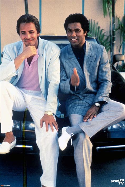 Don Johnson as James "Sonny" Crockett and Philip Michael Thomas as ...