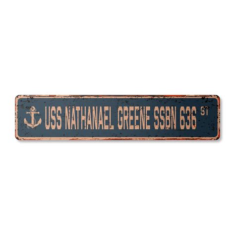 USS NATHANAEL GREENE SSBN 636 Vintage Plastic Street Sign us navy ship ...