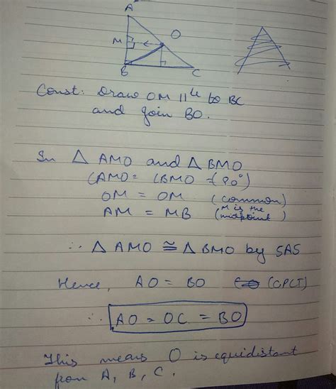ABC is a right-angled triangle and o is the mid-point of the side ...