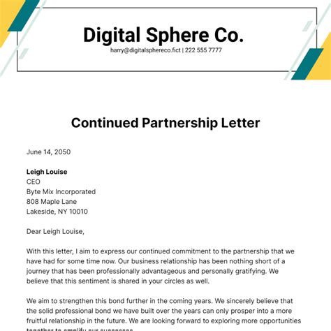 Partner Letter Template 的图像结果