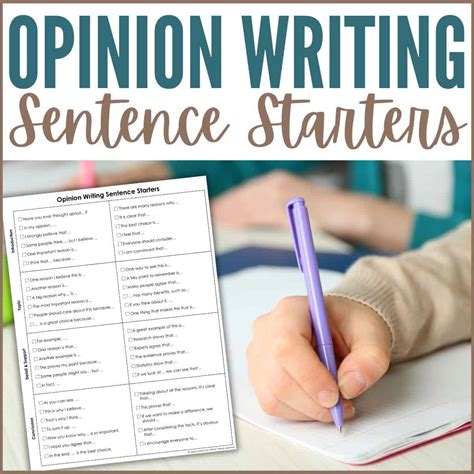 Opinion Sentence Starters