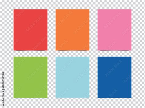 sticky notes and Multicolor post it notes with isolated on transparent ...