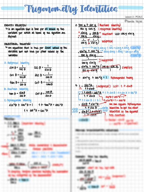SOLUTION: Basic calc trigonometric identities - Studypool
