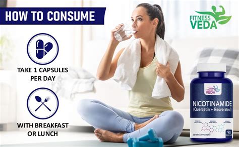FITNESSVEDA Nicotinamide(Nmn) Quercetin + Resveratrol Supplement Boosts ...