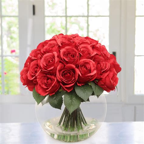 Primrue Realistic Artificial Roses Arrangement in Vase & Reviews | Wayfair