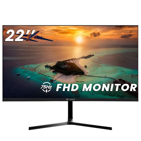 Buy CRUA 22 Inch Monitor, FHD(1920x1080P) 75HZ VA Desktop Computer ...