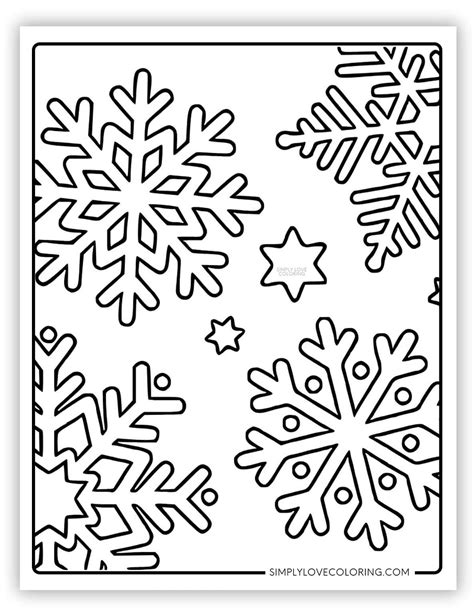 Snowflake Simple Coloring Page