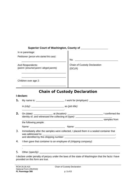 chain custody Doc Template | pdfFiller