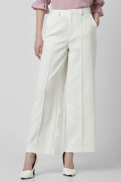 Buy Women White Solid Formal Trousers Online - 39909091 | Van Heusen