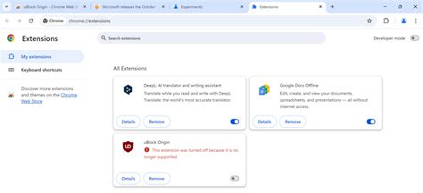 Google Chrome: removal of uBlock Origin and other unsupported ...
