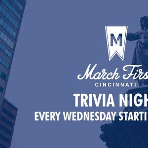 Trivia Night at March First on Fountain Square, 10 Fountain Square Plz ...