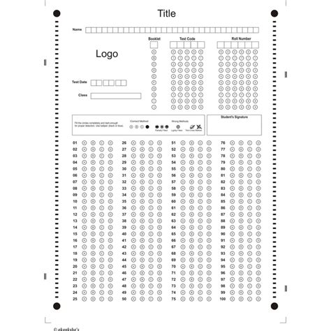 akanksha's OMR Sheet (Black & White) for Exam Answer Practice A4 70 GSM ...
