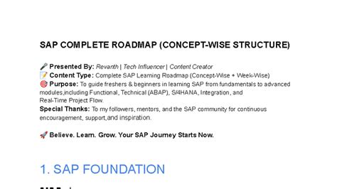 SAP COMPLETE LEARNING ROADMAP FOR SAP 101 - Studocu
