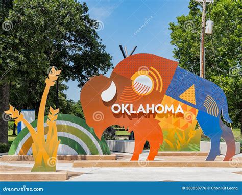 Sunny View of the Bison Sign in the Welcome Center Editorial Photo ...