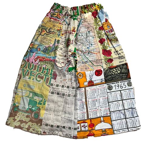 タペストリー生地パッチワークスカート R-2322L ② エコ サステナビリティ ヴィンテージ 再構築 一点物 | RERE