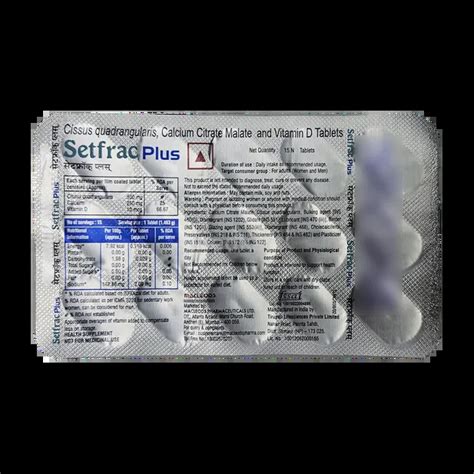 SETFRAC PLUS TABLET 15'S Price, Uses, Side Effects & Substitutes | Medkart