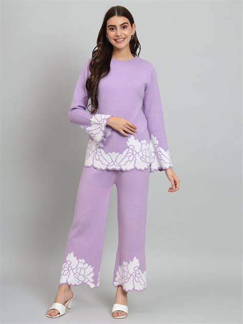 Lavender Woollen Tunic with palazzo – My Store