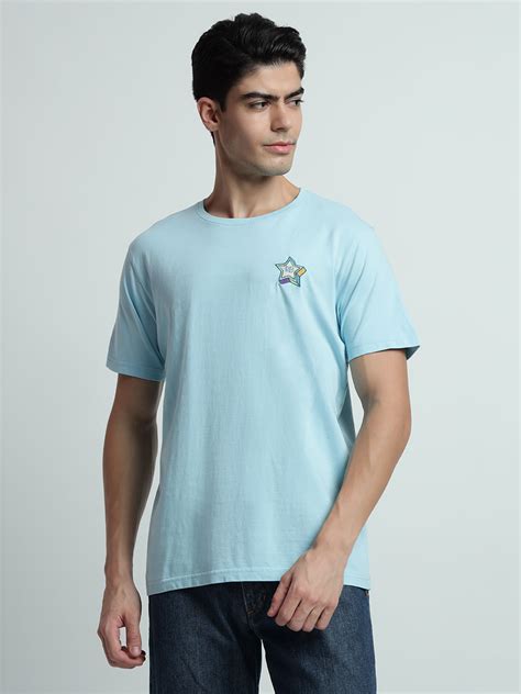 Rarebond's EMB Sky Half Sleeve Comfort Fit T-shirt – rarebondstudios