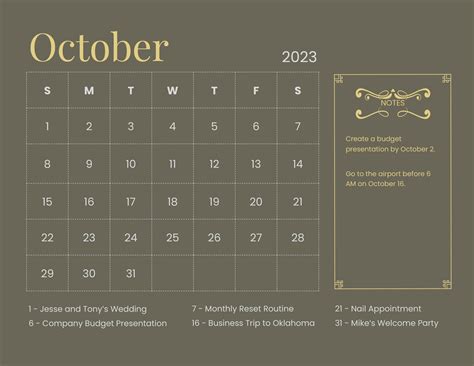 Editable October 2023 Calendar - 2026 Printable Calendar Free Templates