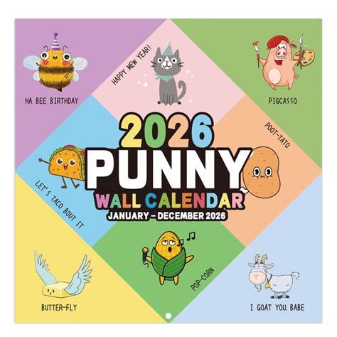 2026 Punny Calendar 2026 Funny Calendar Jan 2026 Dec 2026 | Desertcart ...