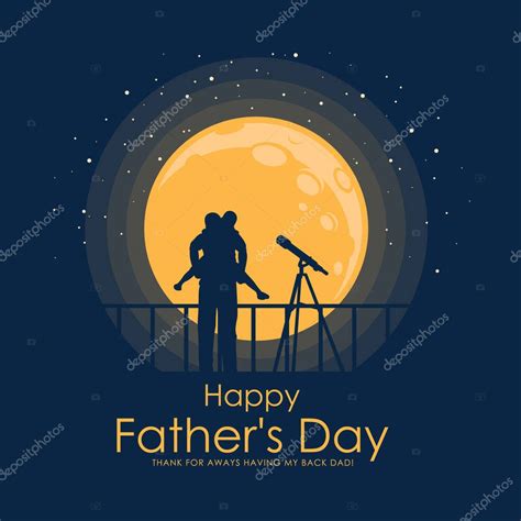 Happy father day banner with Silhouette son is riding his father Watch ...