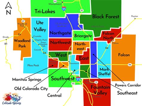 Map Of Colorado Springs Neighborhoods