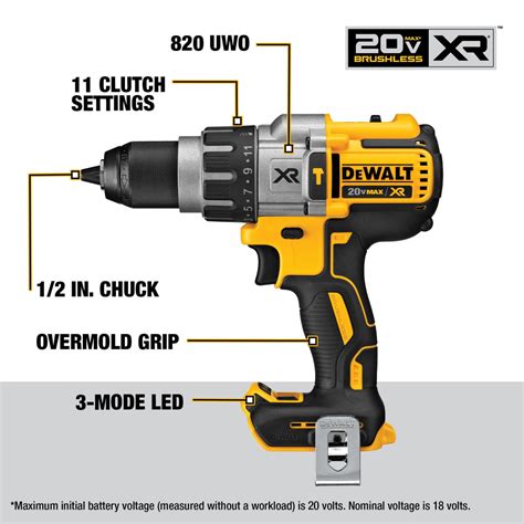 DEWALT 20V MAX XR PREMIUM 3 Mode Hammer Drill DCD996B