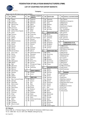 Fillable Online List of Countries - Aug 2012.xls. contract form 06 ...