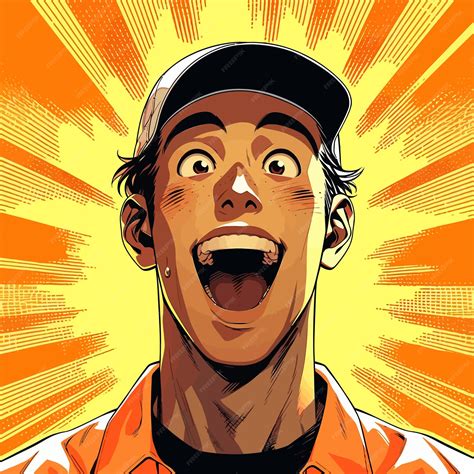 Premium Vector | Illustration of a close up face of a super happy person