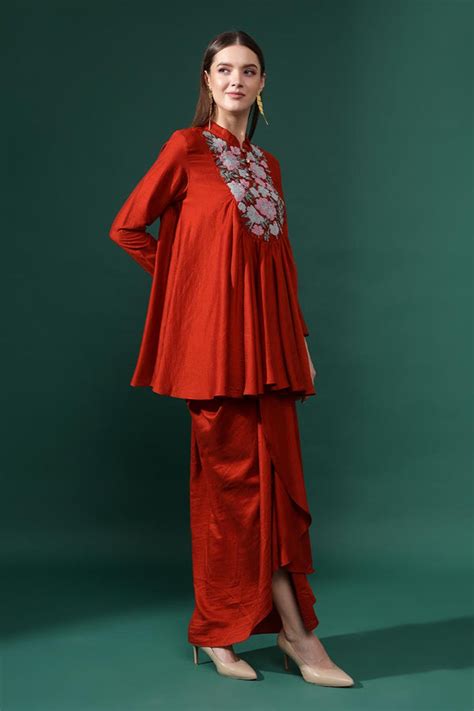 Aakaar - Rust Orange Co-ord Set - Elahe