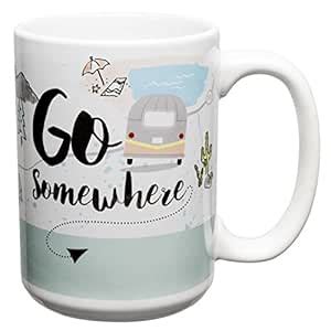 Buy Zak Designs Adventurer 15 oz. Ceramic Coffee Mug, Go Somewhere ...