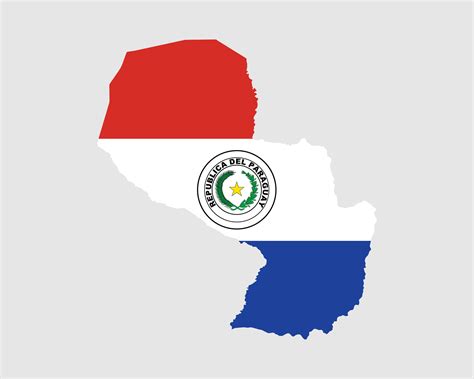 Paraguay Flag Map. Map of the Republic of Paraguay with the Paraguayan ...