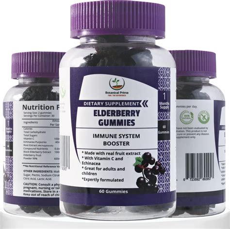Buy Botanical Prime Black Elderberry Gummies [3 in 1 Immune Booster ...