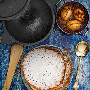 Buy MANNAR CRAFT Cast Iron AppaChatti with Lid/Appam pan/Appam Patra ...