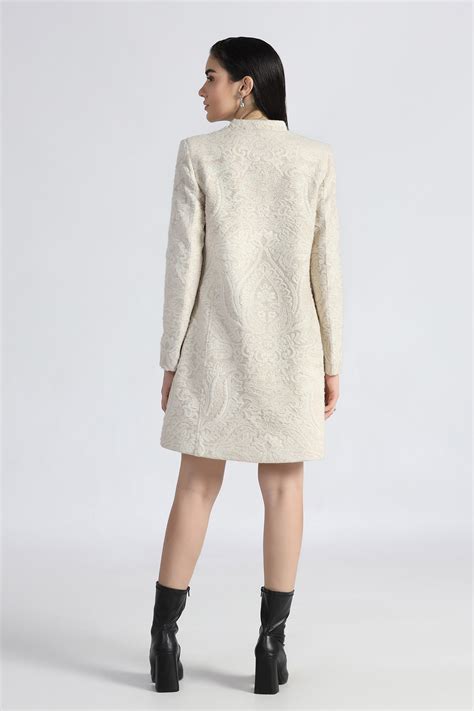 Buy PLUSH PASELY JACQUARD KNITTED COAT Online in India