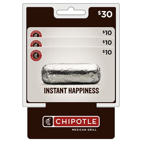Chipotle $30 Gift Card Multi-Pack, 3 x $10 - Samsclub.com