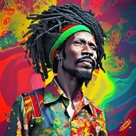 Creative collage of reggae artists on Craiyon